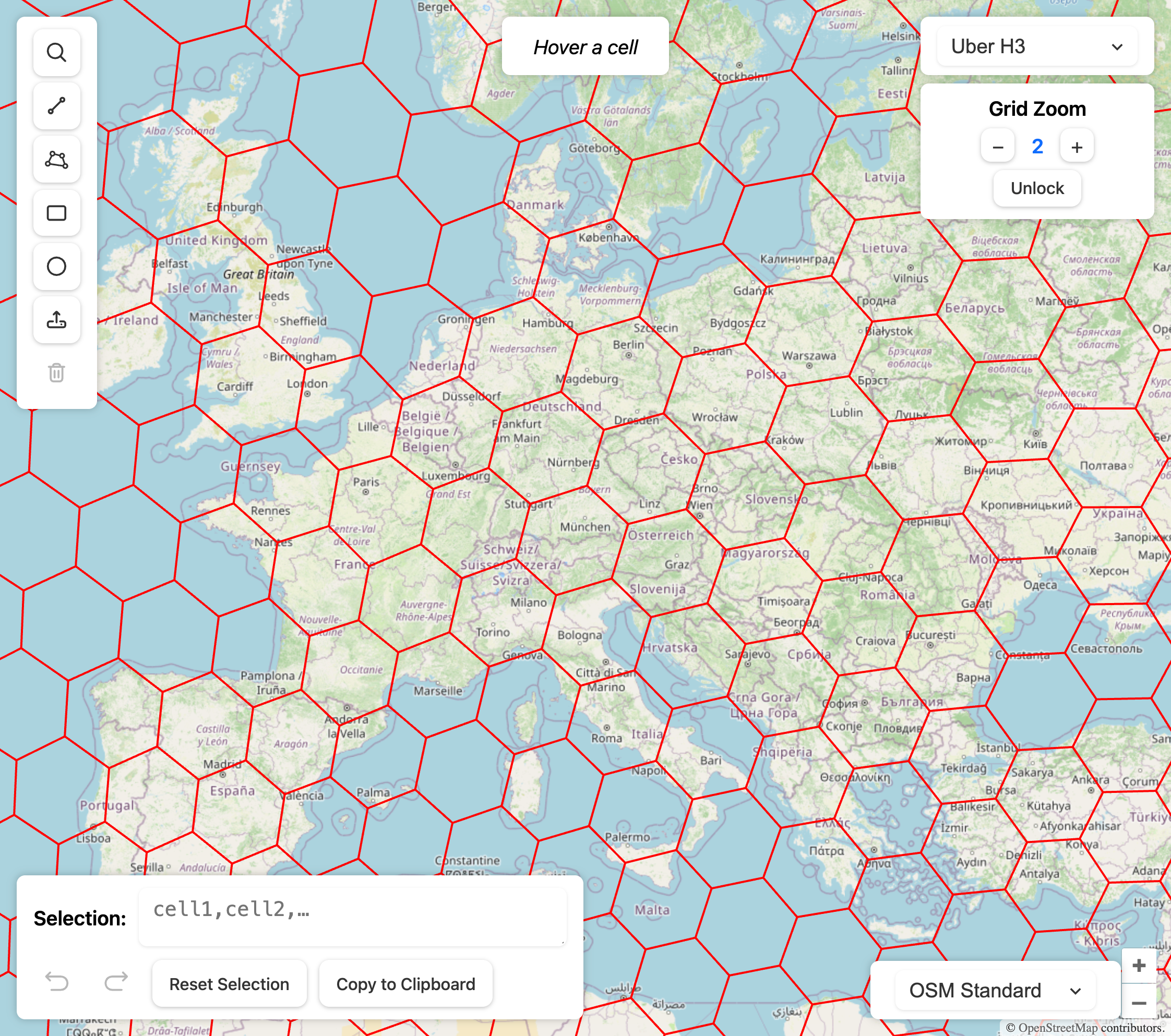 Grid Base Visualization Grid Systems Web Viewer - Visualize H3, Geohash & Slippy Tiles